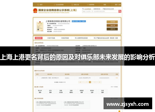 上海上港更名背后的原因及对俱乐部未来发展的影响分析